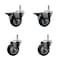 Service Caster 3.5'' Black Poly Wheel Swivel 7/16'' Grip Ring Stem Caster Set 2 Brakes, 4PK GR20S3514-PPUB-BLK-PLB-716138-2-S-2 - alternate 1